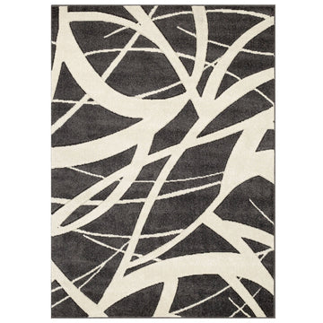 Portland 57 E Modern Geometric Carved Durable Short Pile Charcoal/Cream Rug-Melrose-Rug Love - The Most Loved Rug Store